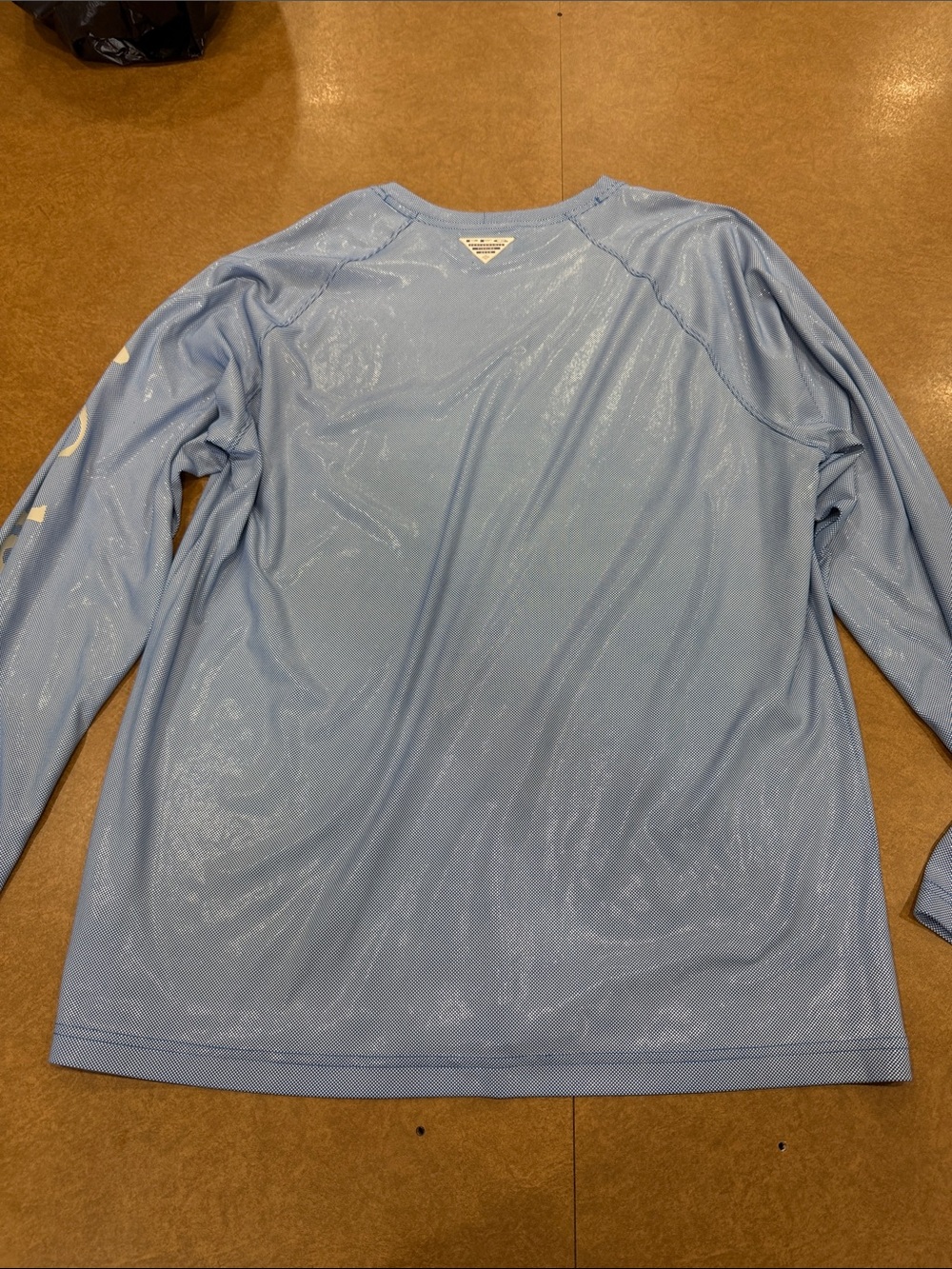 Columbia PFG Pale Blue Long Sleeve Sun Shirt 100% Polyester Size Large - Picture 8 of 10